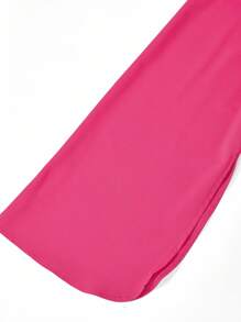 Ellevyn Plus Size Women Elegant,Formal,Wedding Ninang Dress, Pleated Flare Sleeve Maxi,Blush Pink,Autumn,Mother Of The Bride,Vintage Classy Outfits - Hot Pink - View 4