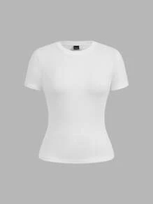 SHEIN EZwear 4 件套休闲简约基本款条纹圆领短袖 T 恤，适合春夏季、海滩、音乐节 - 彩色 - 查看 11