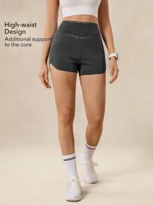 OutZeal Women Modal Stretch Back Pockets Sports Shorts Yoga Gym Workout - Dark Grey - View 2