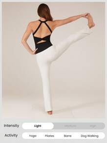 GLOWMODE FeatherFit™ Adjustable Halter Backless Twist Back Tank Top Low Impact Yoga Daily Removable Cups Fall Winter