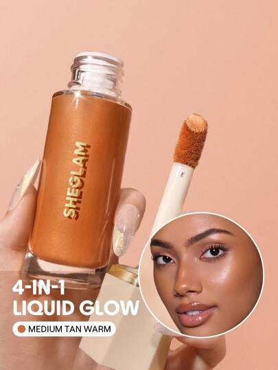 Sunburst Glow Mixer-Medium Tan Warm Corrector Primer Illuminante Idratante Quick Fixer Primer Viso Leggero Marchio Bellezza Trucco Cosmetico Per Donne Ragazze Perfetto Per Autunno Inverno Ideale Per Y2K Elegante Moda Adatto Per Compleanno Natale Presente Festa Pronto Migliore Colore