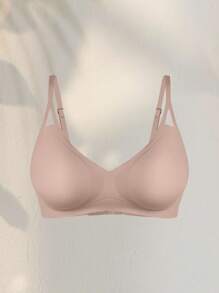 1pc Women's Solid Color Seamless Bra - Apricot - View 6