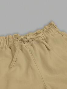 SHEIN Pantaloncini di jeans estivi casual di colore unito - Cachi - Visualizzare 6