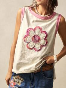 Bohemela 大码女式休闲宽松夏季时尚百搭圆领无袖上衣