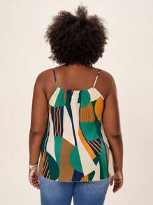 SHEIN LUNE Plus Size Minimalist Sleeveless Printed Top, Casual Everyday Wear Valentine Day Vacation Outfits Woman Summer Outfits For Women Going Out Tops Women,Business Casual Woman,Summer,Cute Shirts,Office - Multicolor - View 3