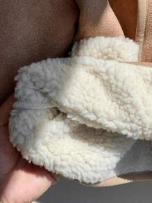 SHEIN Baby Boys Thermal Lined Thickened Soft Comfortable Casual Versatile Classic Lapel Long Sleeve Coat, Mid-Length Outerwear, Suitable For Indoor, Outdoor, Daily, Sports, Play, Party, Holidays, Back To School Streetwear, Autumn/Winter Fall