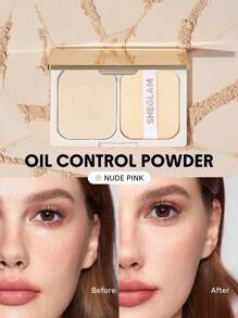 SHEGLAM Velvet Veil Oil Control Powder-Nude Pink Anti-Oil Pressed Powder Matte Pore-Less Long Lasting Setting Powder Brand Beauty Makeup Cosmetic For Women Girls Perfect For Fall Winter Ideal For Y2K Fancy Fashion Suitable For Birthday Present Halloween Party Ready Best Color