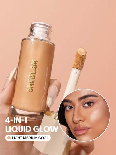 SHEGLAM Sunburst Glow Mixer-Light/Medium Cool Corrector Brightening Hydrating Primer Quick Fixer Lightweight Face Primer Brand Beauty Makeup Face Paint Cosmetic For Women Girls Perfect For Winter Ideal For Y2K Fancy Fashion Suitable For Birthday Gift Party Ready Best Color