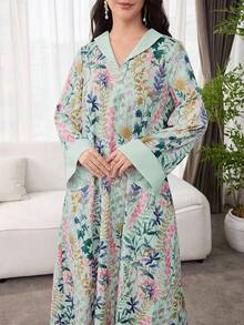 SHEIN Najma 优雅奢华女士宽松连衣裙 - 彩色 - 查看 5