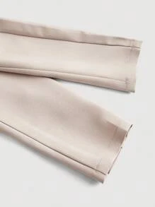 SHEIN MOD 秋冬女士时尚双腰带西装外套 - 杏色 - 查看 5