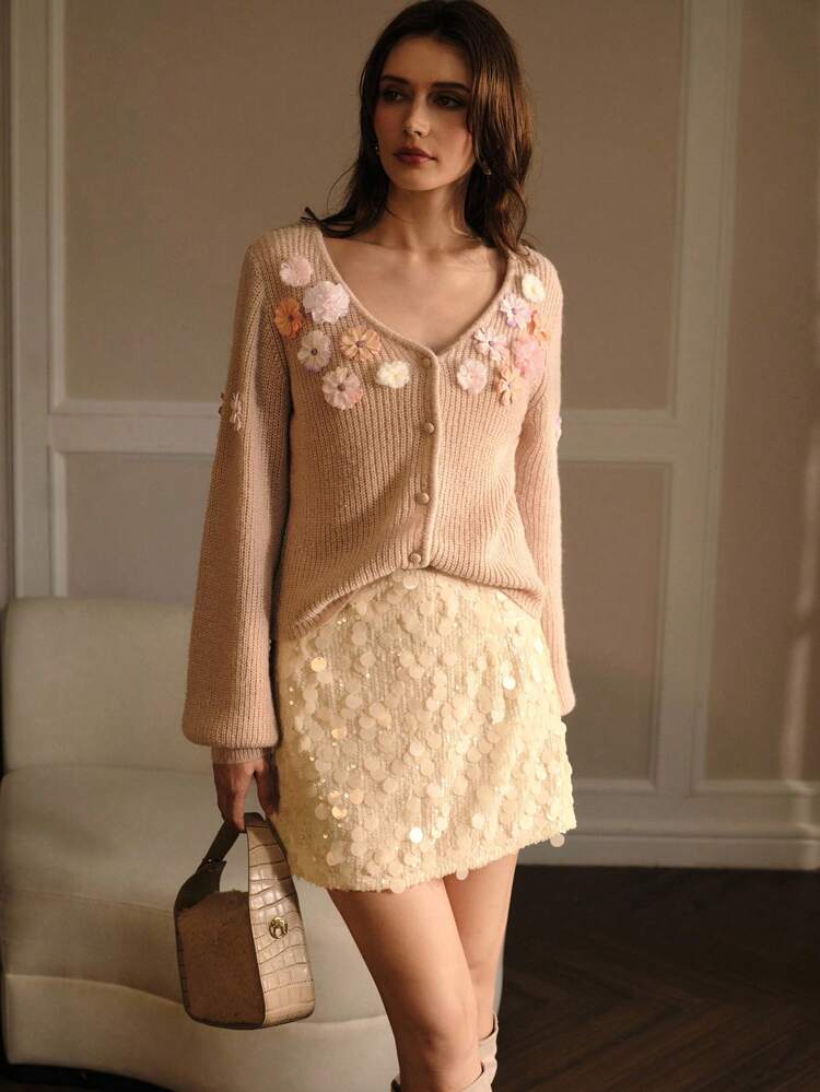 STEREO FLORAL BUTTON UP CARDIGAN