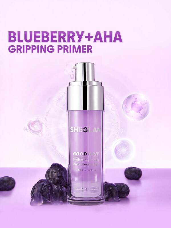 SHEGLAM Good Grip Hydrating Primer-Blueberry + Aha Oil Control Moisturizing Blueberry Primer Gel Smooth Fine Lines Oil And Silicone-Free Face Primer Graduation Birthday Holiday Summer Fall Autumn Y2K Fancy Fashion Women Makeup Cosmetic Party Beach Travel Camping Outdoors School Campus Trip Festivals Decor Gift Present Rose Girl Cosplay Best Color Charm Vibe