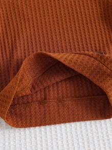 Cozy Pixies 2件套男婴针织柔软圆领长袖运动衫和松紧腰裤套装 - 乾枯玫瑰色 - 查看 9