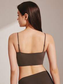 LUVLETTE Dream Curve 2ndSkin 无线无缝内置文胸运动健身内衣作为外套基本款 SizeFreedom 吊带背心抹胸装舒适必备单品也适合青少年女孩和儿童 - 巧克力棕 - 查看 6