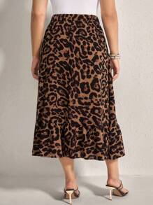 Comfylo Plus Size Vintage Printed Maxi Skirt Animal Print And Leopard Print Skirt Going Out Skirt Fall Clothes Clothes