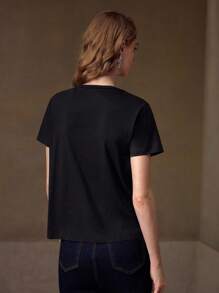 MOTF PREMIUM Camiseta com contraste de pérolas e lantejoulas