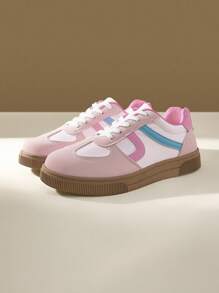 CUCCOO EASI 女士时尚百搭圆头平底休闲运动鞋 - 粉色 - 查看 2