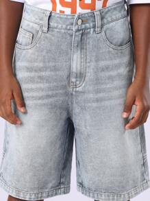 SUMWON Football Varsity Streetwear T-Shirt And Denim Shorts Co-Ord Set For Boys With Distressed Print Design And Classic Retro Summer Look - Multicolor - View 6