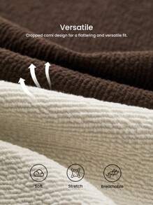 LUVLETTE Dream Curve 2ndSkin 无线无缝内置文胸运动健身内衣作为外套基本款 SizeFreedom 吊带背心抹胸装舒适必备单品也适合青少年女孩和儿童 - 巧克力棕 - 查看 4