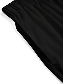 TaskEZ 女式缺口领短袖上衣和松紧腰裤护理手术服套装 - 黑色 - 查看 7