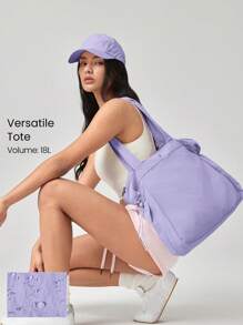 GLOWMODE 18L NylonZipper Pocketed Tote Bag Beach Travel Daily Casual Travel Bag - Mauve Purple - View 1