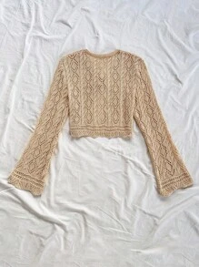 Soleia 女士优雅波西米亚热带开衫适合度假、海滩婚礼、毕业典礼、早午餐、圣帕特里克节、春假、复活节、音乐节针织衫针织上衣秋冬 - 卡其色 - 查看 2