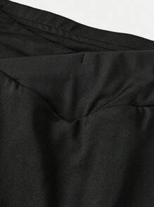 SHEIN Girlism Tween Girl Simple Solid Color Phone Pocket Sports Skorts, Summer - Black - View 3