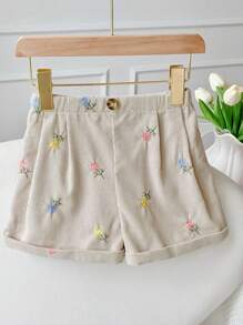 Pantaloncini casual intrecciati a blocchi di colore per ragazze giovani