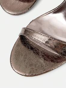 MOTF PREMIUM Giày cao gót mũi tròn kim loại sang trọng tối giản dành cho nữ - Xám - Xem 5