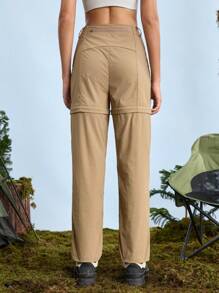 In My Nature Women's Detachable Pocket Straight Leg Casual Hiking Pants - Brown - View 8