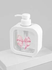 ROMWE Kawaii 300毫升弓形可再填充泵瓶，大容量容器，适用于洗手液、慕斯 - 白色 - 查看 3