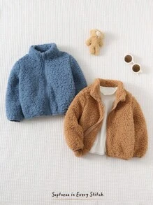 Cozy Pixies 2件套男婴保暖立领长袖外套套装，时尚百搭，适合秋冬季节穿着。 - 藍色 - 查看 7