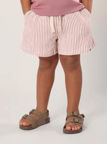 SUMWON 海滩氛围度假俱乐部儿童夏季卡普里意大利印花T恤短裤套装休闲酷炫假日休闲装地中海时尚男童套装 - 藕粉色 - 查看 4