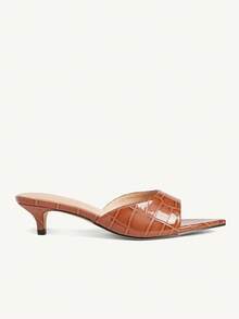 CUCCOO CHICEST 尖头细高跟鞋百搭女士高跟凉鞋 - 咖啡棕 - 查看 9