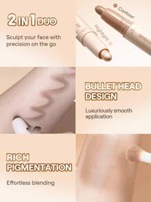 SHEGLAM 2-In-1 修容提亮棒-Soft Tan 品牌 美容 化妝 化妝品 適合女性與女孩 完美搭配冬季 Y2K 時尚 流行 生日禮物 假期 派對準備就緒 最佳顏色 - Soft Tan - 查看 3