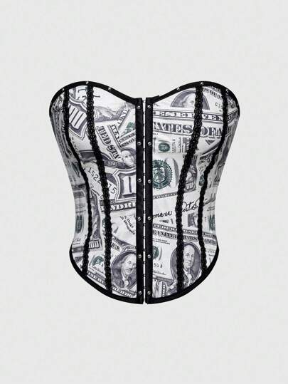 Street Life California Beach Babe Music Festival Dollar Print Sexy Crop Top
