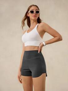 OutZeal Women Modal Stretch Back Pockets Sports Shorts Yoga Gym Workout - Dark Grey - View 9