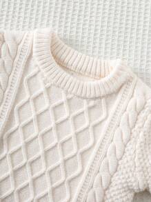 Cozy Pixies Maglione girocollo a maniche lunghe di colore unito per bambini, casual e versatile