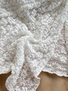 Soleia Áo crop top họa tiết hoa mơ dệt kim viền xoắn cho nữ, thích hợp cho kỳ nghỉ, trở lại trường, hẹn hò thường ngày, tiệc tùng, đám cưới, bãi biển mùa xuân/hè, lễ hội âm nhạc, phong cách boho - Màu be - Xem 7