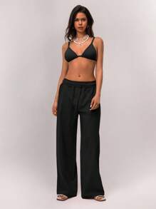 SHEIN Forever 21 女式低腰翻边休闲度假裤，春季