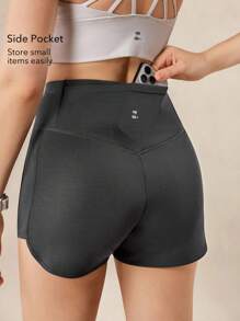 OutZeal Women Modal Stretch Back Pockets Sports Shorts Yoga Gym Workout - Dark Grey - View 4