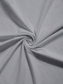 EURMUSE Set de 2 piezas de camiseta casual de manga corta con cuello redondo y estampado de eslogan, talla grande pantalón corto con cordón en la cintura para hombre - Negro - Ver 6