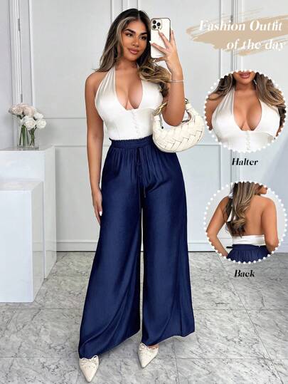 Xyvia Pantalones elegantes de estilo de dinero antiguo para damas