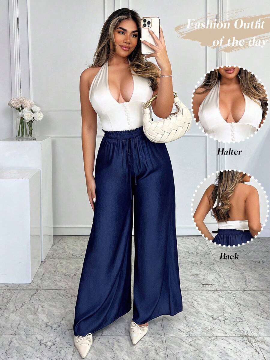 Xyvia 女式牛仔优雅复古风格裤子