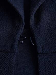 Ellevyn Women's Casual Solid Color Fitted Blazer Jacket, Spring Autumn - Navy Blue - View 5