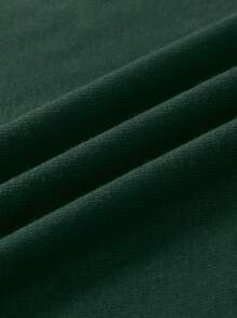 Jouncy Camiseta de cuello redondo ajustada verde oliva sólida para mujer - Verde Oscuro - Ver 7