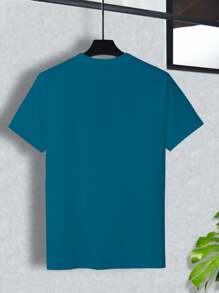 Manfinity Homme Men's Casual Colorblock Striped Round Neck Short Sleeve T-Shirt, Summer