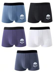 SHEIN 5条装男士多色混合平角内裤 - 彩色 - 查看 1