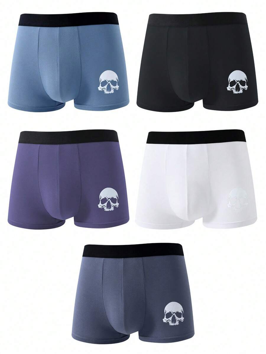 SHEIN 5条装男士多色混合平角内裤 - 彩色 - 查看 1