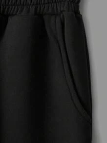 SHEIN Cottnline 棉质两件套纯色抽绳腰运动裤 - 彩色 - 查看 8